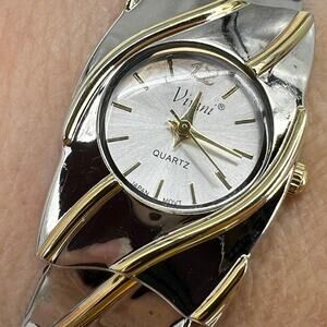 Vivani Womens Two Tone Stainless Quartz Bracelet Watch Works New Battery